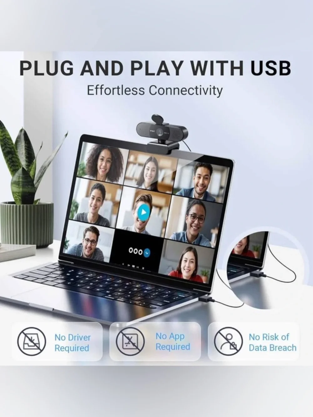 EMEET 2024 Upgraded C960 Webcam for PC, Autofocus, 1080P HD, 73° View Angle